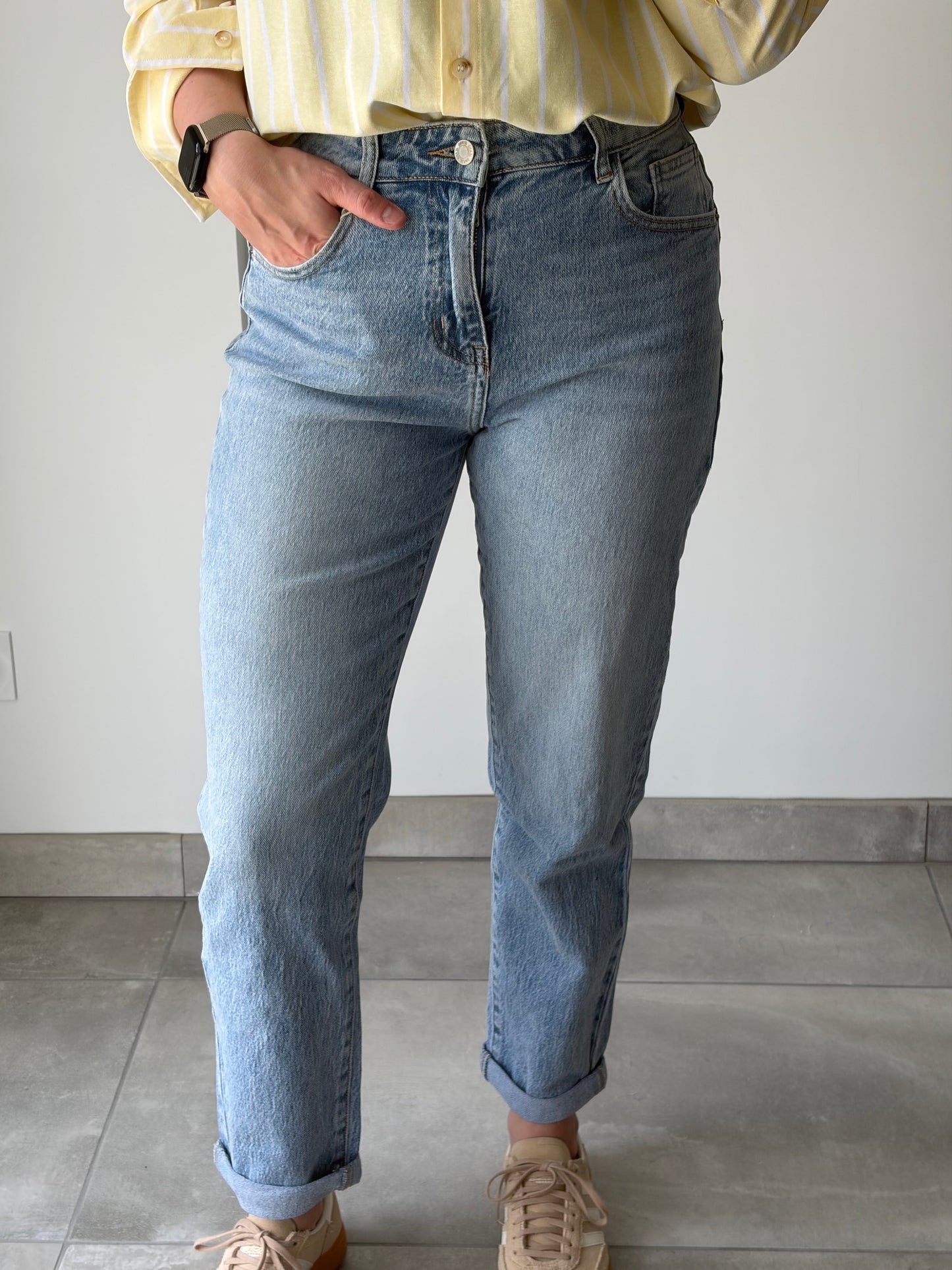 JEAN'S MOM YVON - BLEU CLAIR