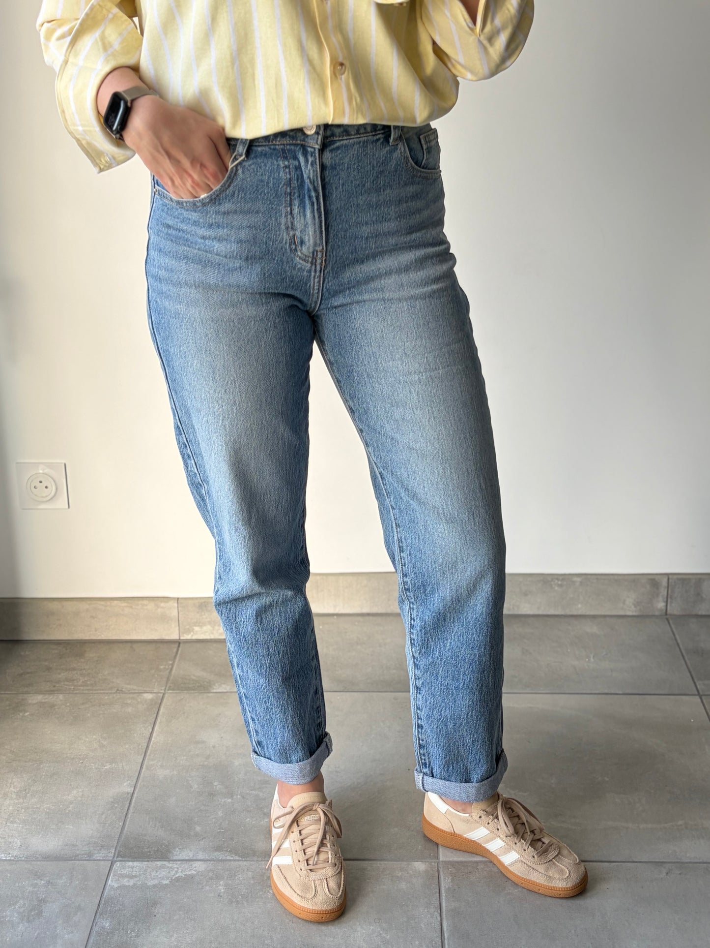 JEAN'S MOM YVON - BLEU