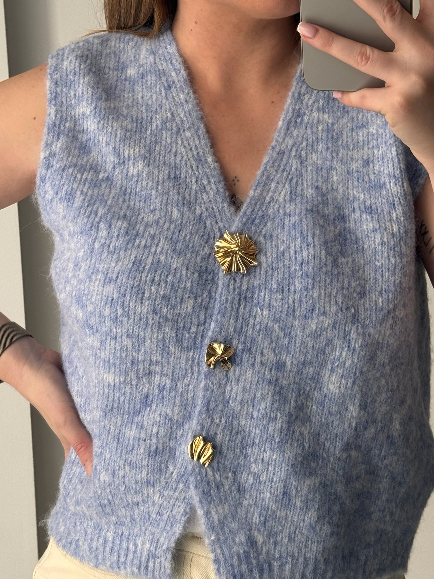 GILET SANS MANCHES "JADE" - BLEU