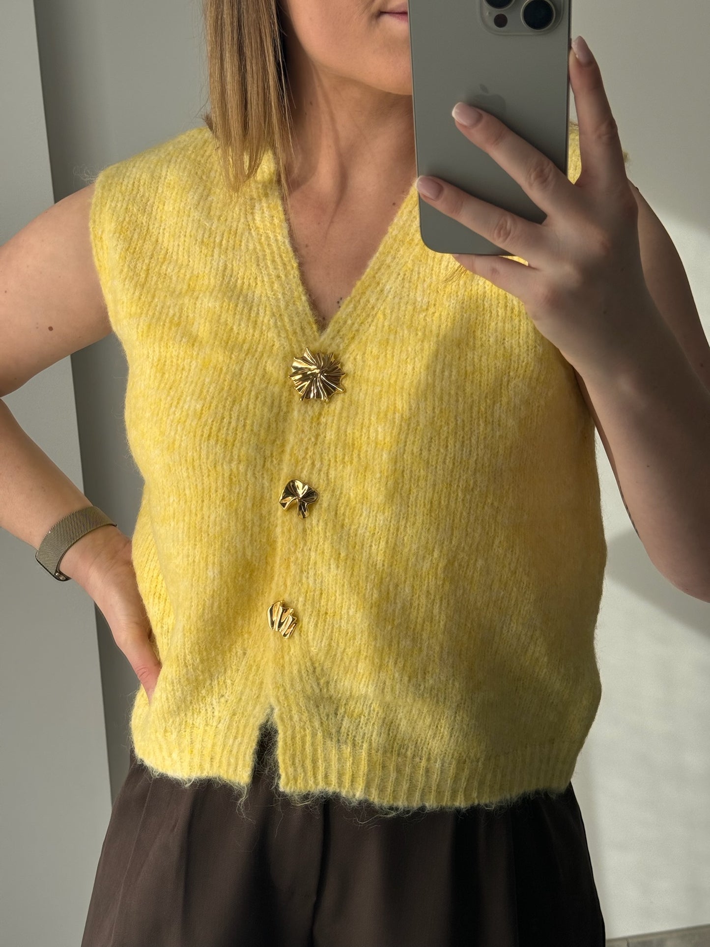 GILET SANS MANCHES "JADE" - JAUNE