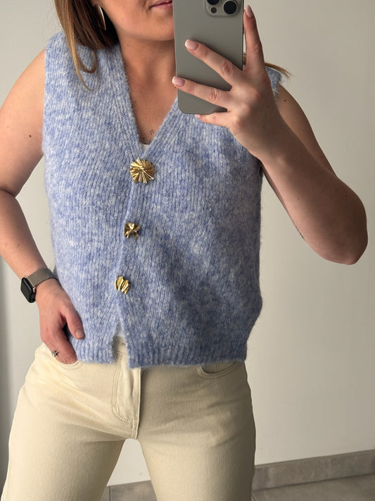 GILET SANS MANCHES "JADE" - BLEU