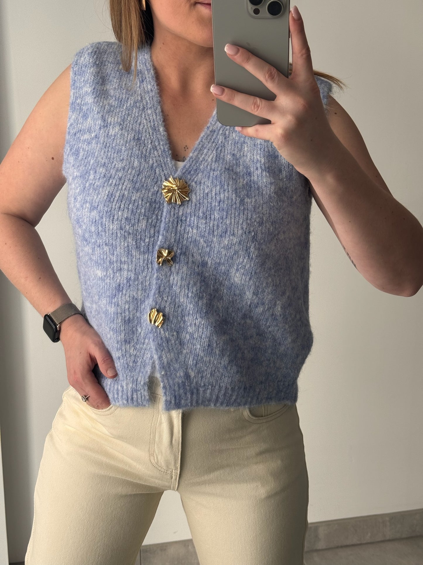 GILET SANS MANCHES "JADE" - BLEU