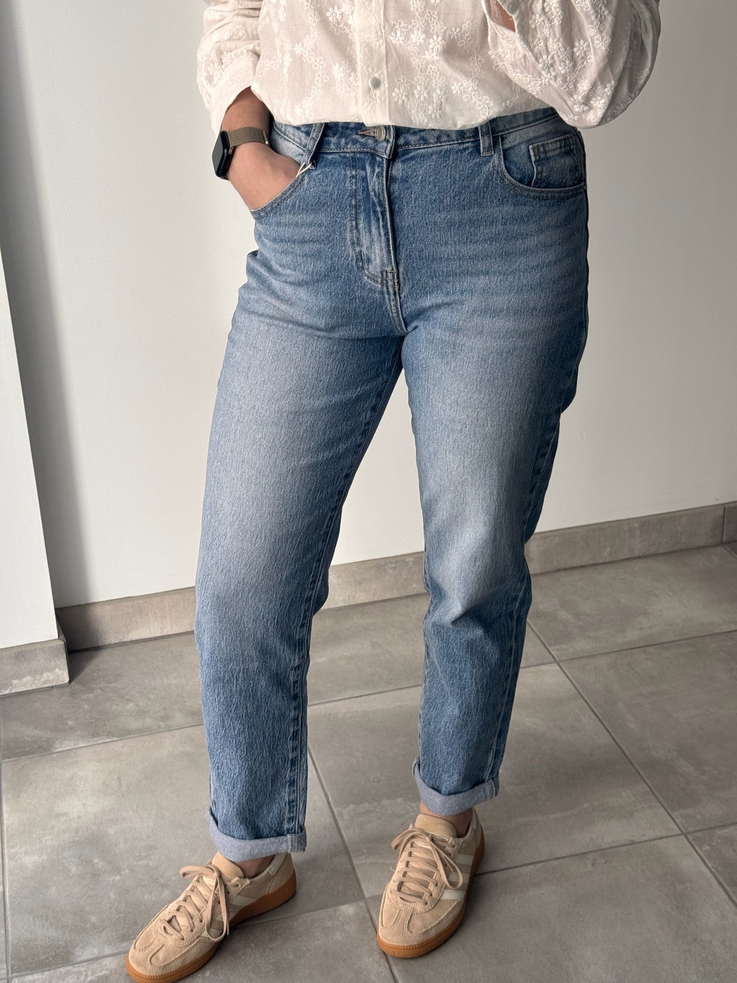 JEAN'S MOM YVON - BLEU